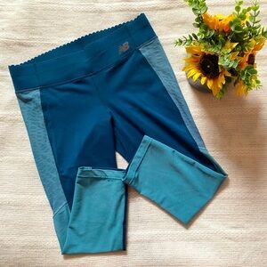 NEW BALANCE BLUE/GREEN LEGGINGS‎ | SZ L
